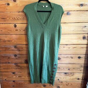 Moth Anthropologie Green Tank Sweater Dress Size M